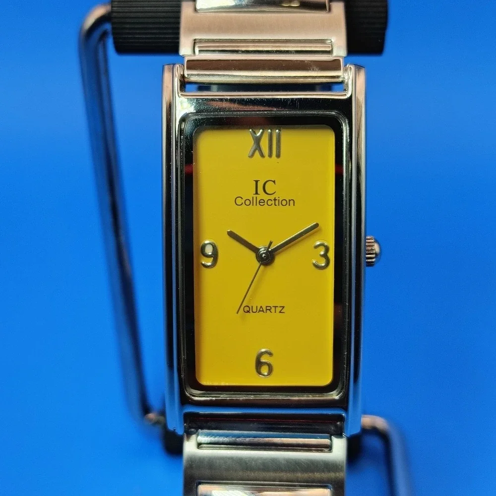 New! Vintage 2001 IC Collection Tank Mens/Unisex 36mm Quartz Dress Watch NOS